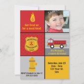 消防車の誕生会 招待状 (正面)
