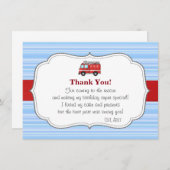 消防車の誕生日お礼カード サンキューカード (正面/裏面)