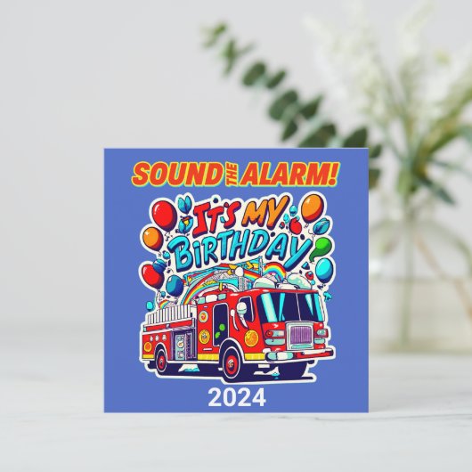 消防車の誕生日が警報消防士を鳴らす 招待状 (スタンド正面)
