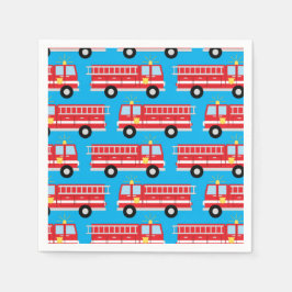 消防車の誕生日パーティナプキンス スタンダードカクテルナプキン