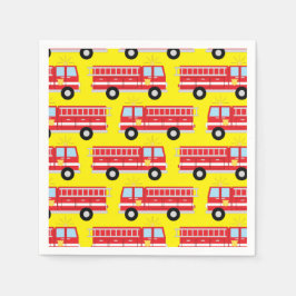 消防車の誕生日パーティナプキンス スタンダードカクテルナプキン