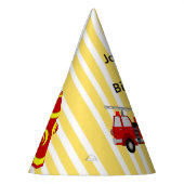 消防車の誕生日パーティパーソナライズされたー パーティーハット (左)