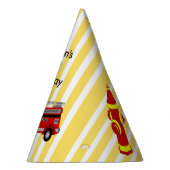 消防車の誕生日パーティパーソナライズされたー パーティーハット (右)