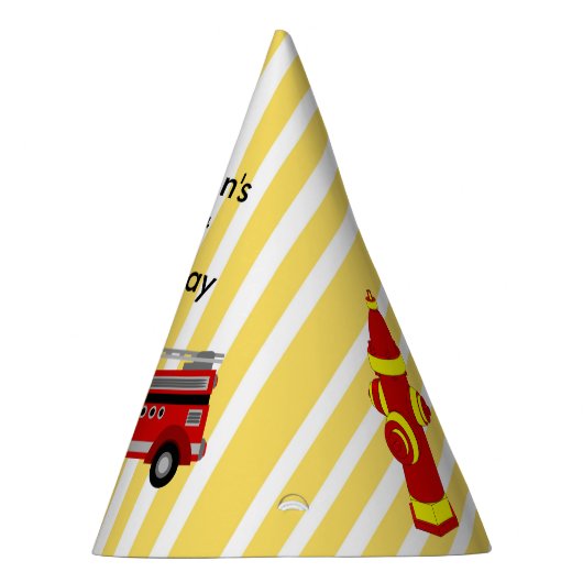 消防車の誕生日パーティパーソナライズされたー パーティーハット (右)