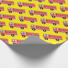 消防車の誕生日パーティラッピング紙 ラッピングペーパー