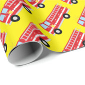 消防車の誕生日パーティラッピング紙 ラッピングペーパー (ロールコーナー)