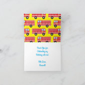 消防車の誕生日パーティーありがとう カード (内部)