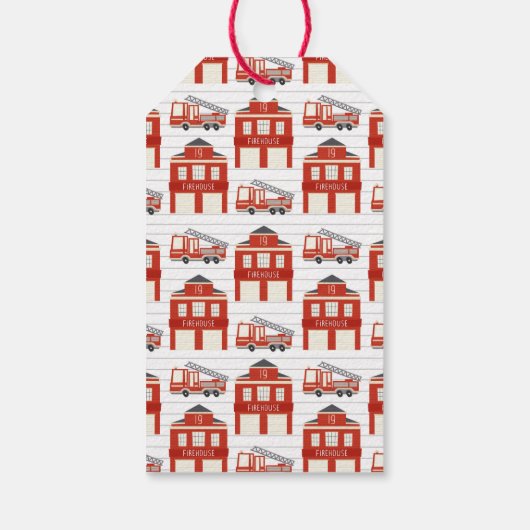 消防車の誕生日パーティーありがとう ギフトタグ (裏面)