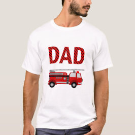 消防車の誕生日パーティーのお父さん Tシャツ