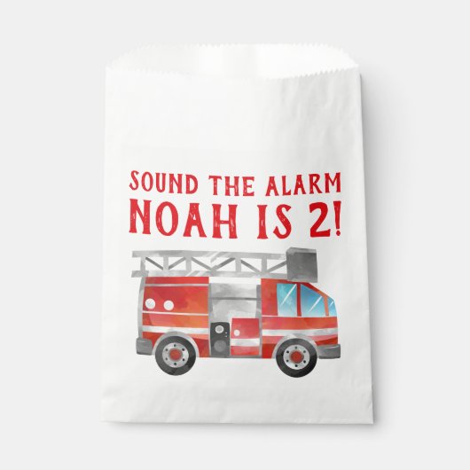 消防車の誕生日パーティーの好意抱き枕 フェイバーバッグ (正面)