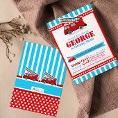 消防車の誕生日パーティーの招待状 招待状