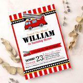 消防車の誕生日パーティーの招待状 招待状