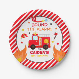 消防車の誕生日パーティーの装飾 ペーパープレート