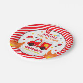 消防車の誕生日パーティーの装飾 ペーパープレート (アングル)