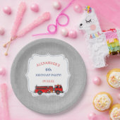 消防車の誕生日パーティーデコール、消防士テーマ ペーパープレート (パーティー)