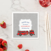 消防車の誕生日パーティーデコール、消防士 スタンダードカクテルナプキン (インサイチュ)