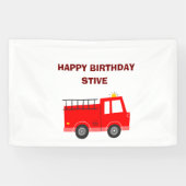 消防車の誕生日パーティーバナー 横断幕 (横)