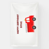 消防車の誕生日パーティーバナー 横断幕 (縦)