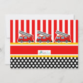 消防車の誕生日パーティー写真招待状 招待状 (裏面)