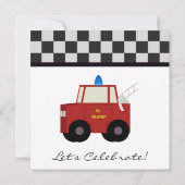 消防車の誕生日パーティー招待状 招待状 (裏面)