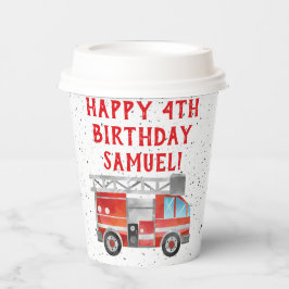 消防車の誕生日パーティー紙カップ 紙コップ