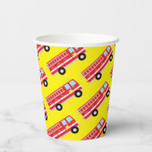 消防車の誕生日パーティー紙カップ 紙コップ (裏面)