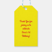 消防車の誕生日パーティー ギフトタグ (裏面)