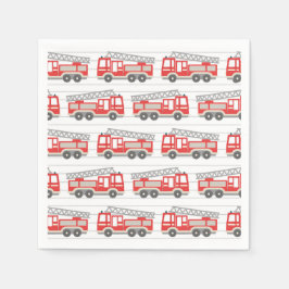 消防車の誕生日パーティー スタンダードカクテルナプキン