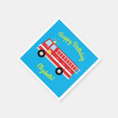 消防車の誕生日パーティー スタンダードカクテルナプキン (角)