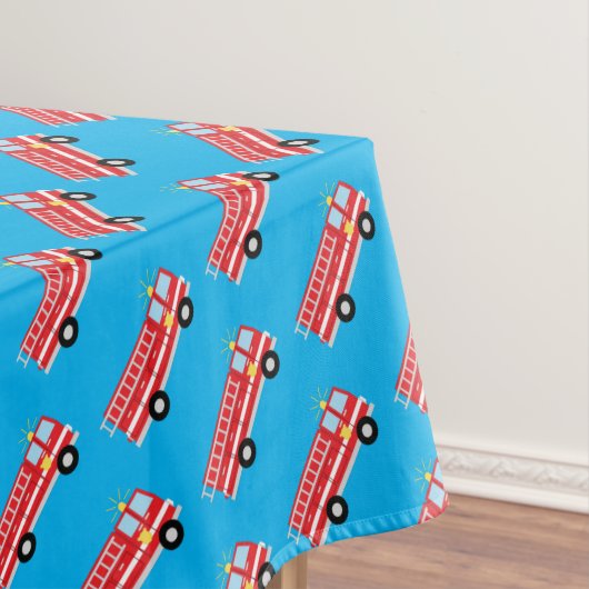 消防車の誕生日パーティー テーブルクロス (インサイチュ)