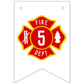 消防車の誕生日パーティー バンティングフラッグ (第2の旗)