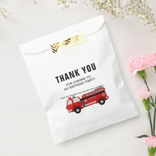消防車の誕生日パーティー フェイバーバッグ (封をした状態)