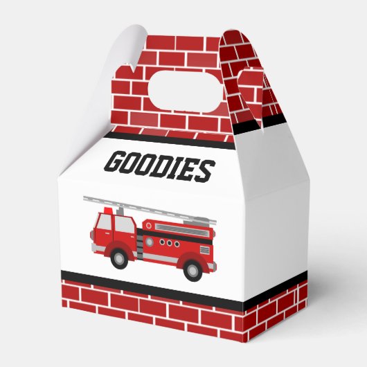 消防車の誕生日パーティー フェイバーボックス (正面サイド)
