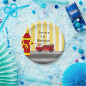 消防車の誕生日パーティー ペーパープレート (パーティー)