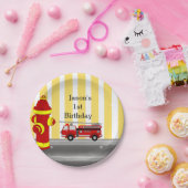 消防車の誕生日パーティー ペーパープレート (パーティー)