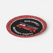 消防車の誕生日パーティー ペーパープレート (アングル)