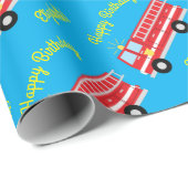 消防車の誕生日パーティー ラッピングペーパー (ロールコーナー)