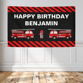 消防車の誕生日パーティー 横断幕