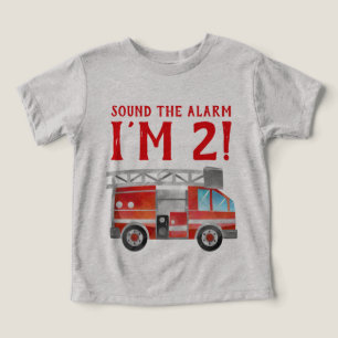消防車の誕生日パーティーTシャツ