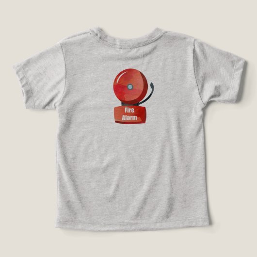 消防車の誕生日パーティーTシャツ (デザイン裏面)
