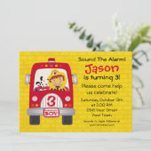 消防車の誕生日ボーイ 招待状 (スタンド正面)