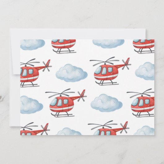 消防車の誕生日招待状(写真付き) 招待状 (裏面)