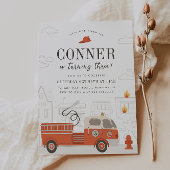 消防車の誕生日招待状 消防士の招待 招待状