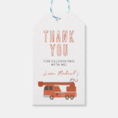 消防車の誕生日 ギフトタグ (正面)