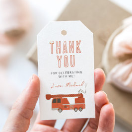 消防車の誕生日 ギフトタグ