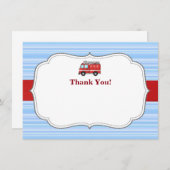 消防車の誕生日 ブランク お礼カード サンキューカード (正面/裏面)