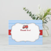 消防車の誕生日 ブランク お礼カード サンキューカード (スタンド正面)