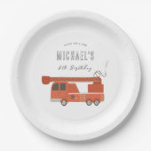 消防車の誕生日 ペーパープレート (正面)