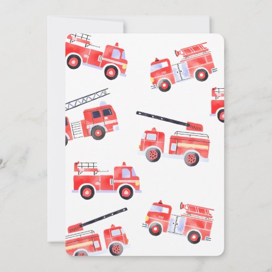消防車の誕生日 招待状 (裏面)