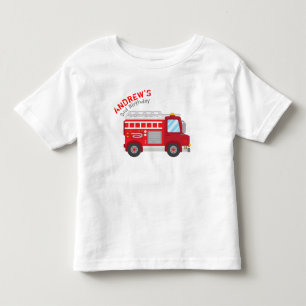消防車の誕生日Tシャツ トドラーTシャツ